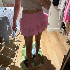 Pink Ruffle Tiered Mini Skirt - Stylish Women’s Skirt